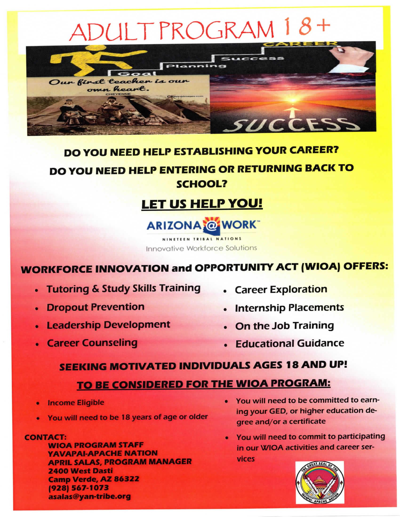 Workforce Innovation and Opportunity Act – Yavapai-Apache Nation