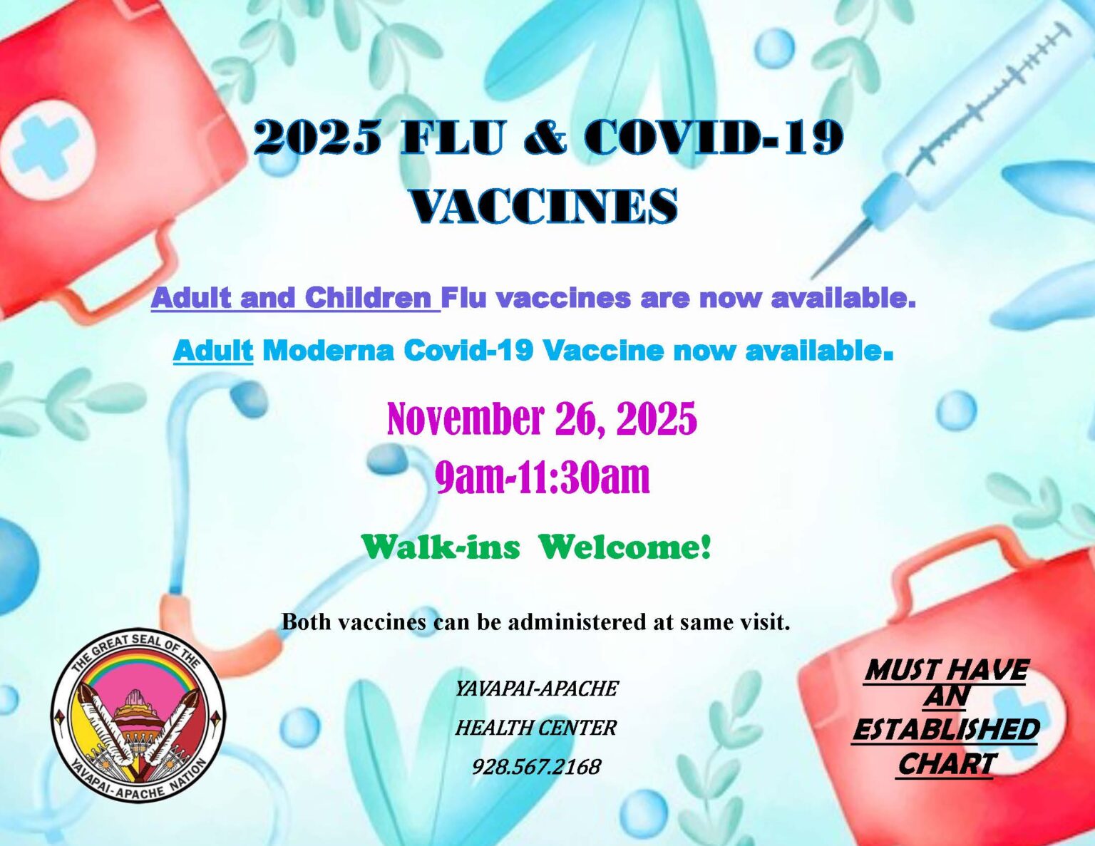 Community Announcement: Flu & COVID-19 Vaccines Clinic; November 26 ...