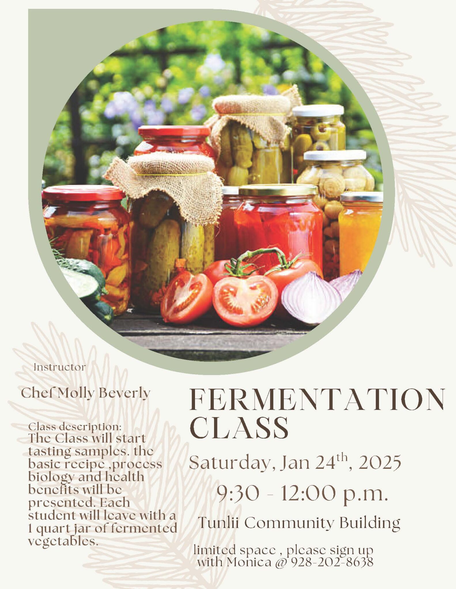 Community Class Announcement Fermentation Class Yavapai Apache Nation